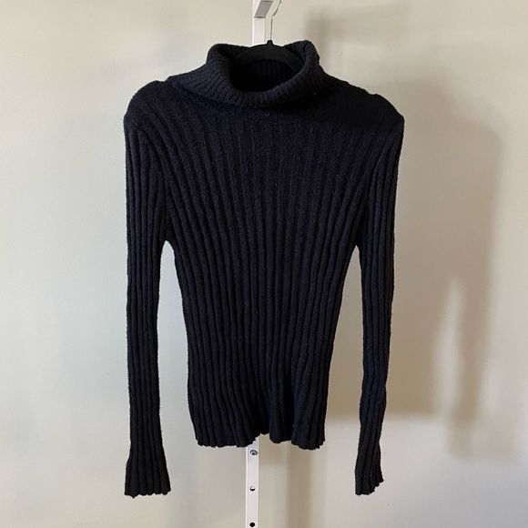 Chicwish Sweaters - Chicwish Black Ribbed Turtleneck Sweater